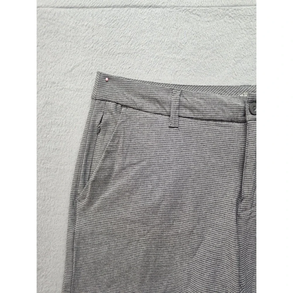 Hang Ten Mens Hybrid Shorts Grey Striped Stretch Board Shorts Size 34
